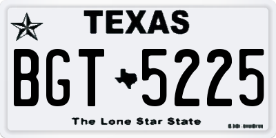 TX license plate BGT5225