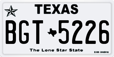 TX license plate BGT5226