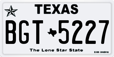 TX license plate BGT5227