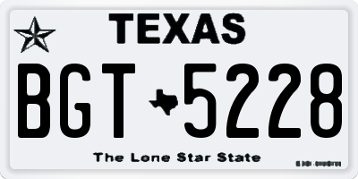 TX license plate BGT5228