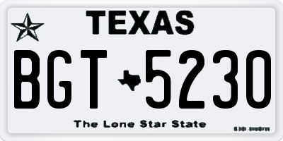 TX license plate BGT5230