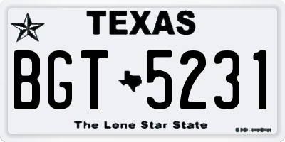 TX license plate BGT5231