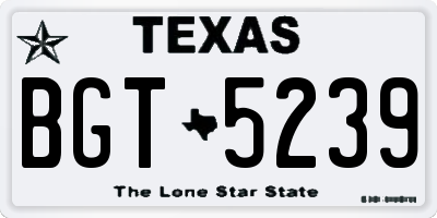 TX license plate BGT5239