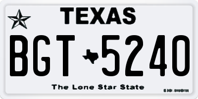 TX license plate BGT5240