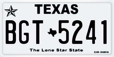 TX license plate BGT5241
