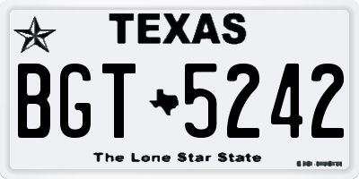 TX license plate BGT5242