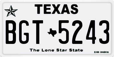 TX license plate BGT5243