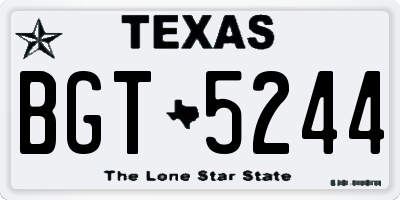 TX license plate BGT5244