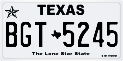 TX license plate BGT5245