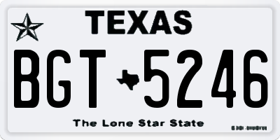 TX license plate BGT5246