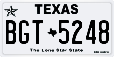 TX license plate BGT5248