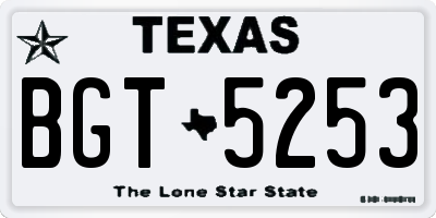 TX license plate BGT5253