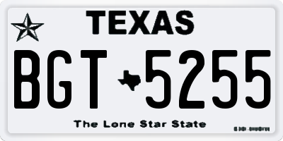 TX license plate BGT5255