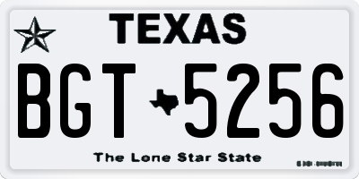 TX license plate BGT5256