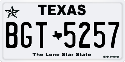 TX license plate BGT5257
