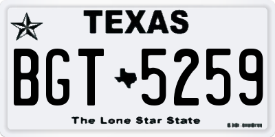 TX license plate BGT5259
