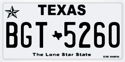 TX license plate BGT5260