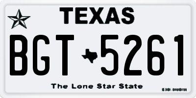 TX license plate BGT5261