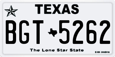 TX license plate BGT5262