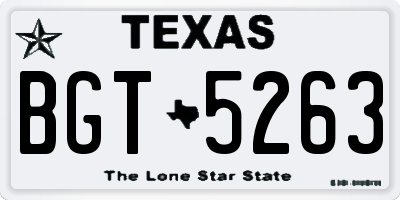 TX license plate BGT5263