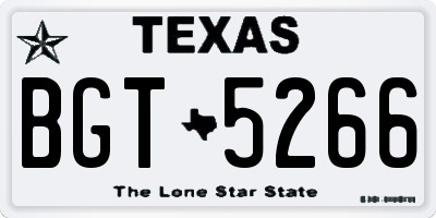 TX license plate BGT5266