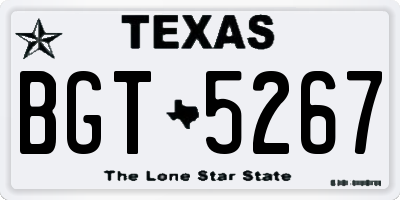 TX license plate BGT5267