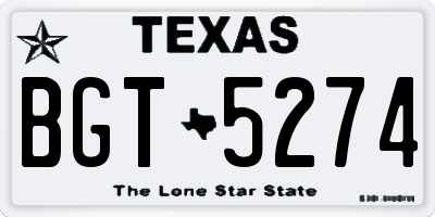 TX license plate BGT5274