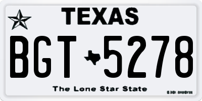 TX license plate BGT5278