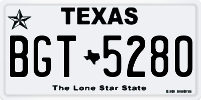 TX license plate BGT5280