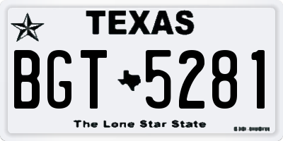 TX license plate BGT5281