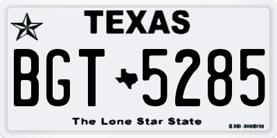 TX license plate BGT5285