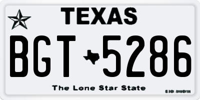 TX license plate BGT5286