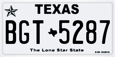 TX license plate BGT5287
