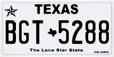 TX license plate BGT5288