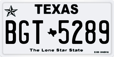 TX license plate BGT5289