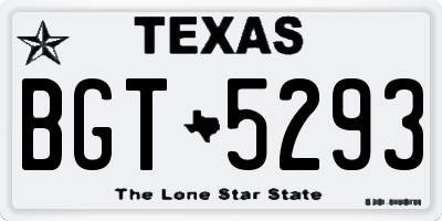 TX license plate BGT5293