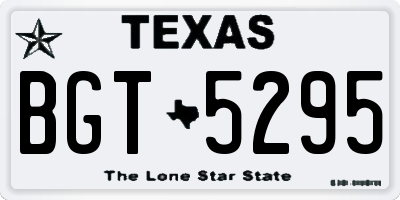 TX license plate BGT5295