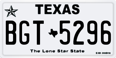 TX license plate BGT5296