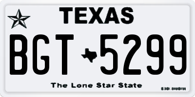 TX license plate BGT5299