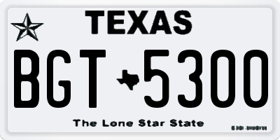 TX license plate BGT5300