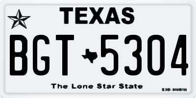 TX license plate BGT5304