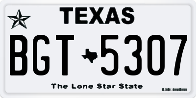 TX license plate BGT5307
