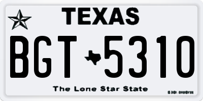 TX license plate BGT5310