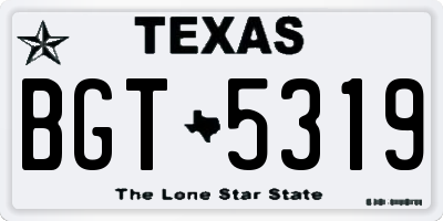TX license plate BGT5319