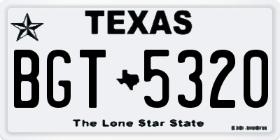 TX license plate BGT5320