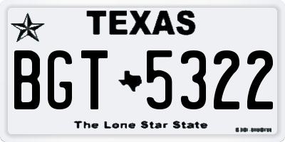 TX license plate BGT5322