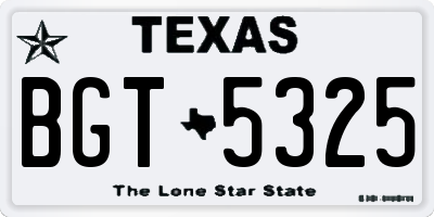 TX license plate BGT5325