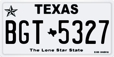 TX license plate BGT5327