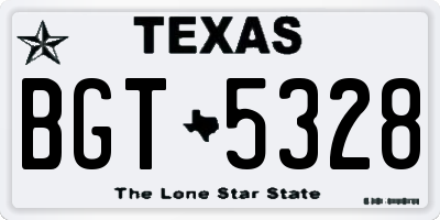 TX license plate BGT5328