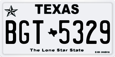 TX license plate BGT5329